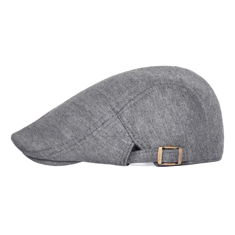 VOBOOM Men Newsboy Cap Cotton Flat Ivy Gatsby Driving Hat (Dark Grey) - Image 2
